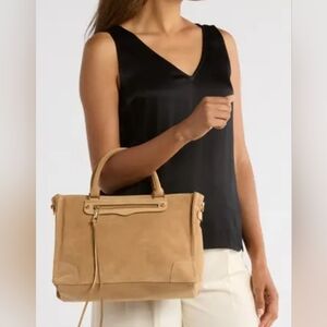 Rebecca Minkoff Suede Regan Satchel, Camel Retail $328